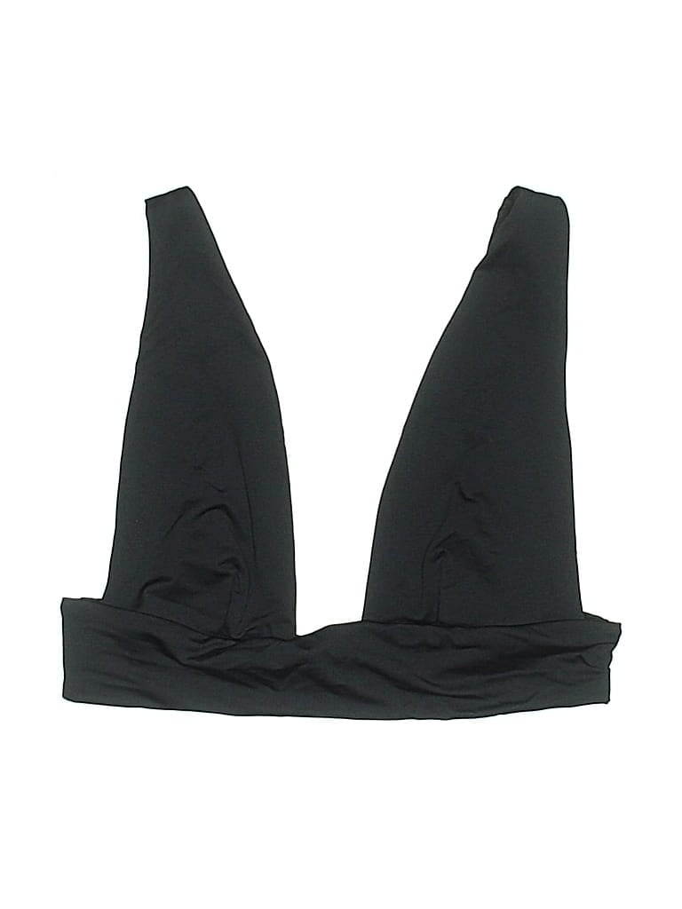 Pre-owned Zara Swimsuit Top Black Solid Pattern Swimwear