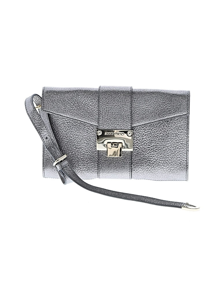 Pre-owned Jimmy Choo Leather Clutch In Silver