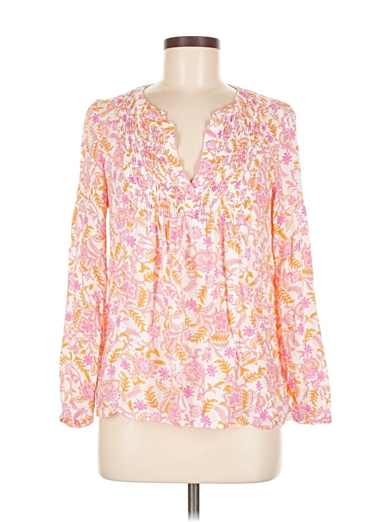 Pre-owned Lucky Brand Long Sleeve Blouse In Pink