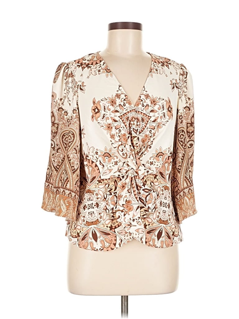 Pre-owned Cupcakes And Cashmere 3/4 Sleeve Blouse In White