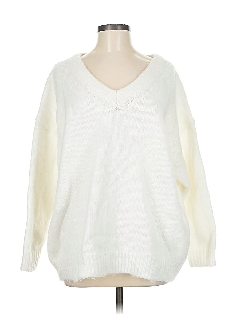 Pre-owned Primark Pullover Sweater In White