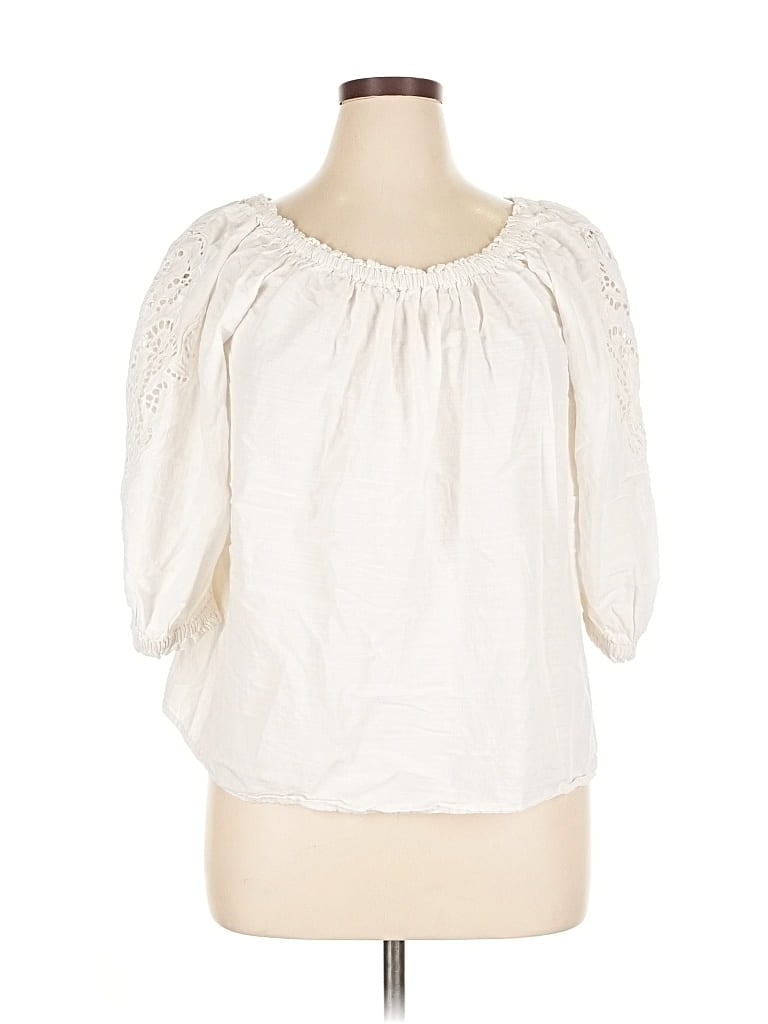 Pre-owned Knox Rose 3/4 Sleeve Blouse In White