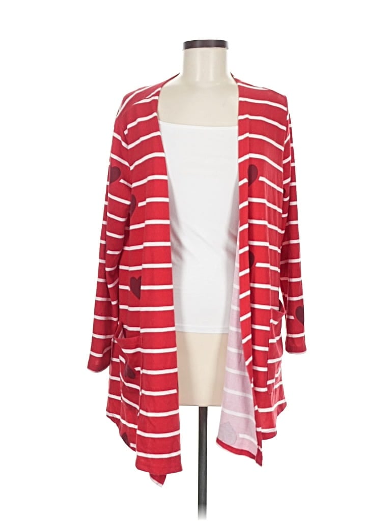 Pre-owned Lularoe Cardigan Sweater In Red