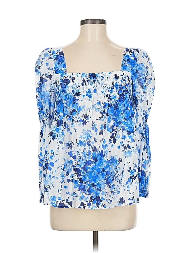 Pre-owned Tuckernuck 3/4 Sleeve Blouse In Blue