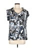 MICHAEL Michael Kors 100% Polyester Silver Short Sleeve Blouse Size M - photo 1