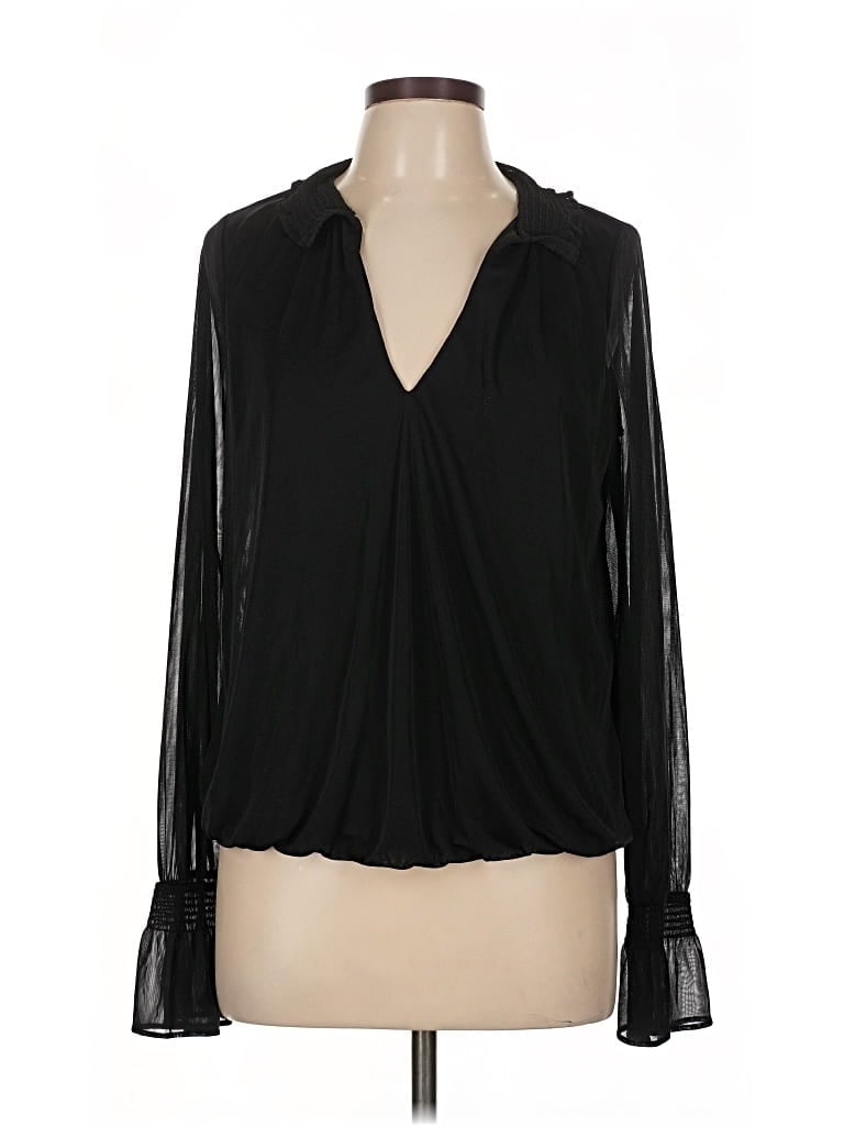 Pre-owned Express Long Sleeve Blouse In Black