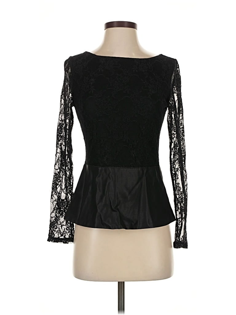 Pre-owned Boston Proper Long Sleeve Top Black Sweetheart Neckline Tops