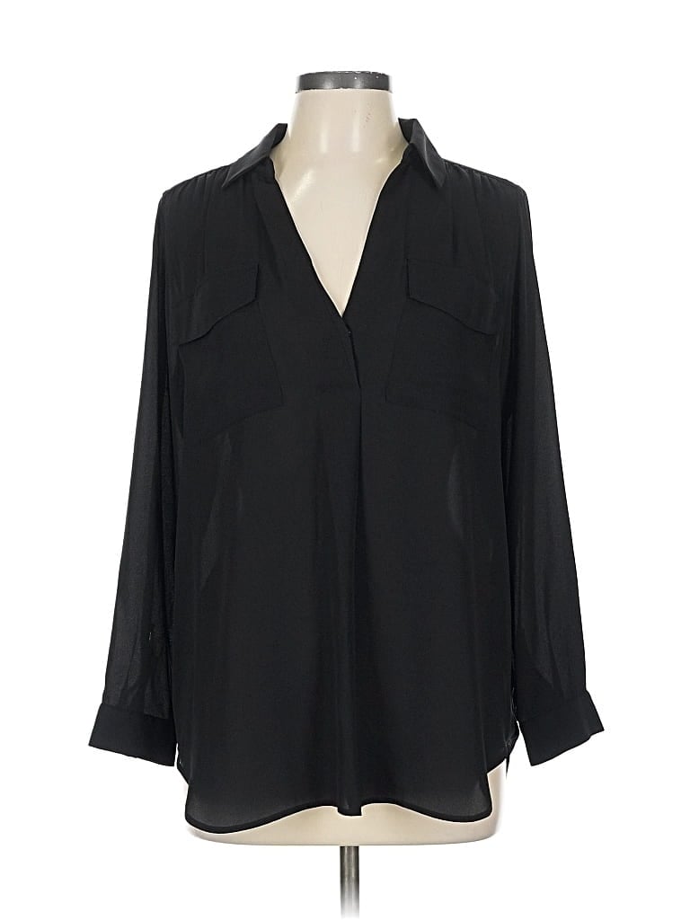 Pre-owned Ann Taylor 3/4 Sleeve Blouse In Black