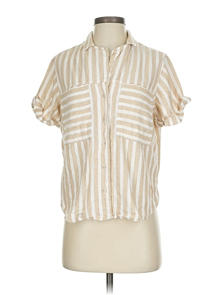 Pre-owned Universal Thread Short Sleeve Blouse In White