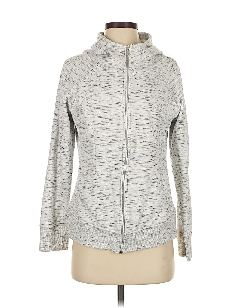 Pre-owned 90 Degree By Reflex Zip Up Hoodie In Gray