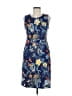 Lands' End Print Blue Casual Dress Size 8 - photo 1