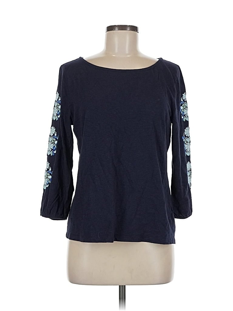 Pre-owned Talbots 3/4 Sleeve T-shirt In Blue