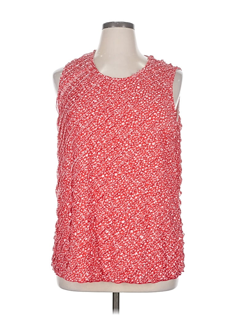 Pre-owned Cj Banks Sleeveless Blouse In Red