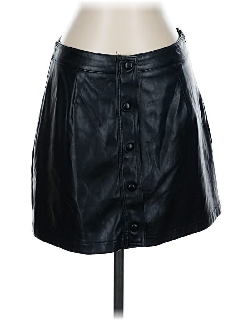 Pre-owned Lulus Faux Leather Skirt In Black