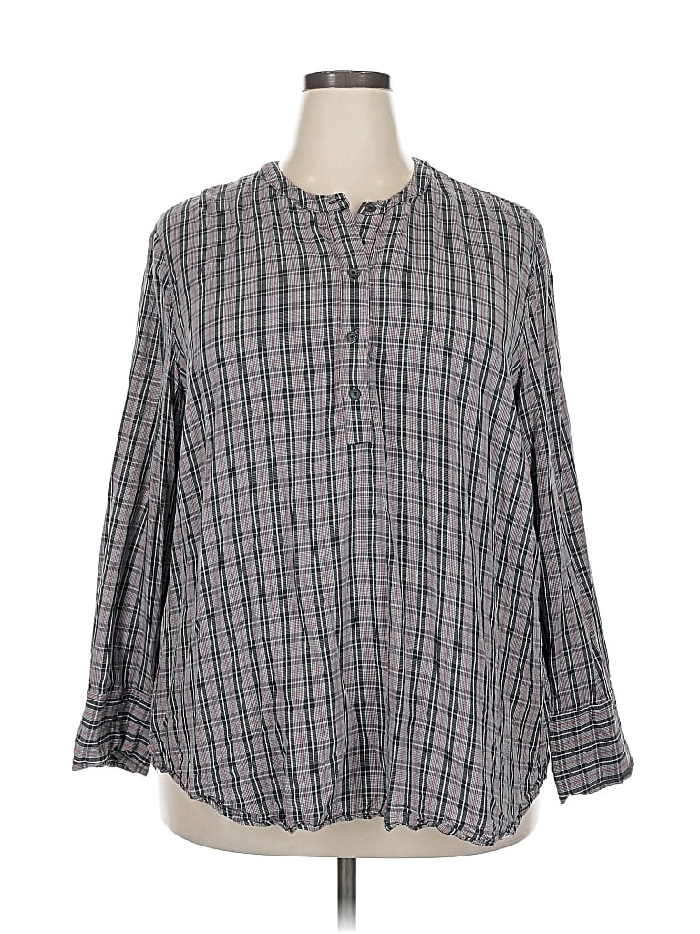 Pre-owned Old Navy 3/4 Sleeve Button Down Shirt In Gray