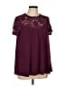 Torrid Burgundy Short Sleeve Blouse Size Lg Plus (0) - photo 1