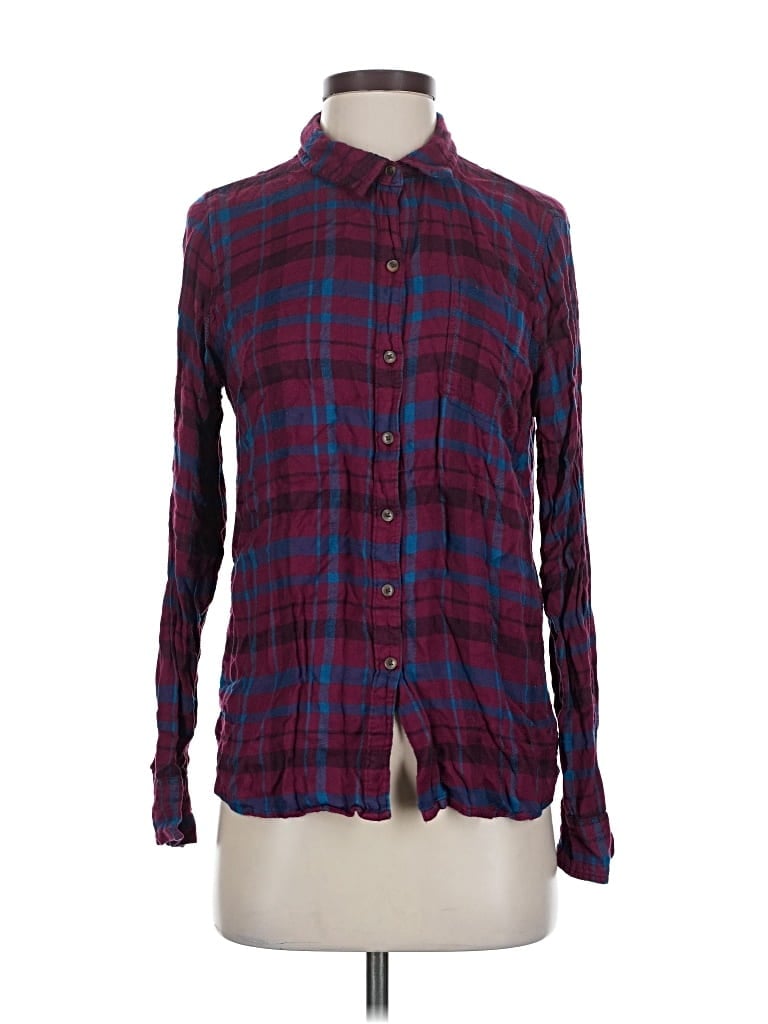 Pre-owned Lucky Brand Long Sleeve Button Down Shirt In Burgundy