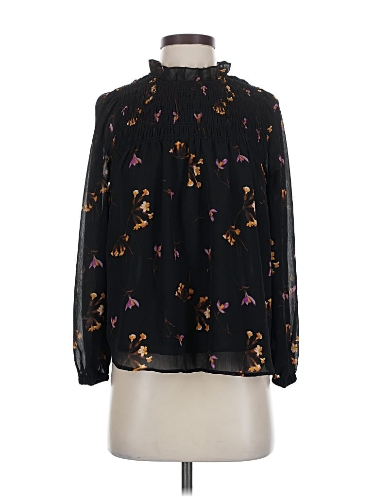Pre-owned Madewell Long Sleeve Blouse In Black
