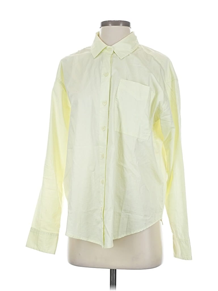 Pre-owned American Eagle Outfitters Long Sleeve Button Down Shirt In Yellow