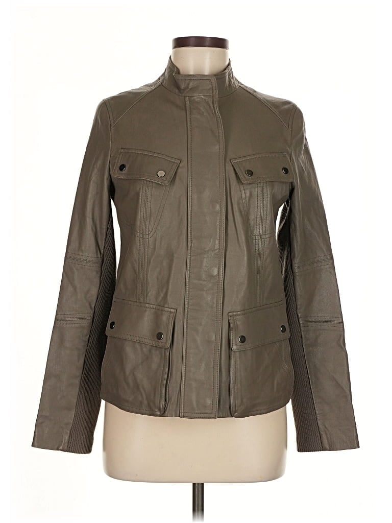 Pre-owned Vince Leather Jacket In Brown