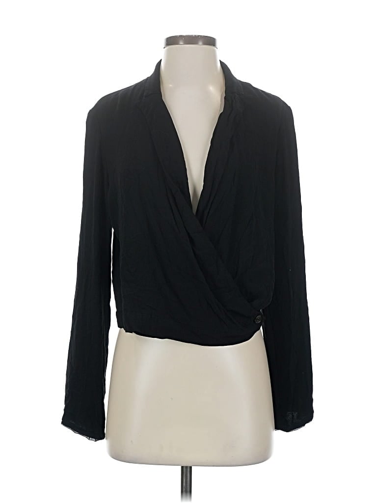 Pre-owned Ett:twa By Anthropologie Long Sleeve Blouse In Black