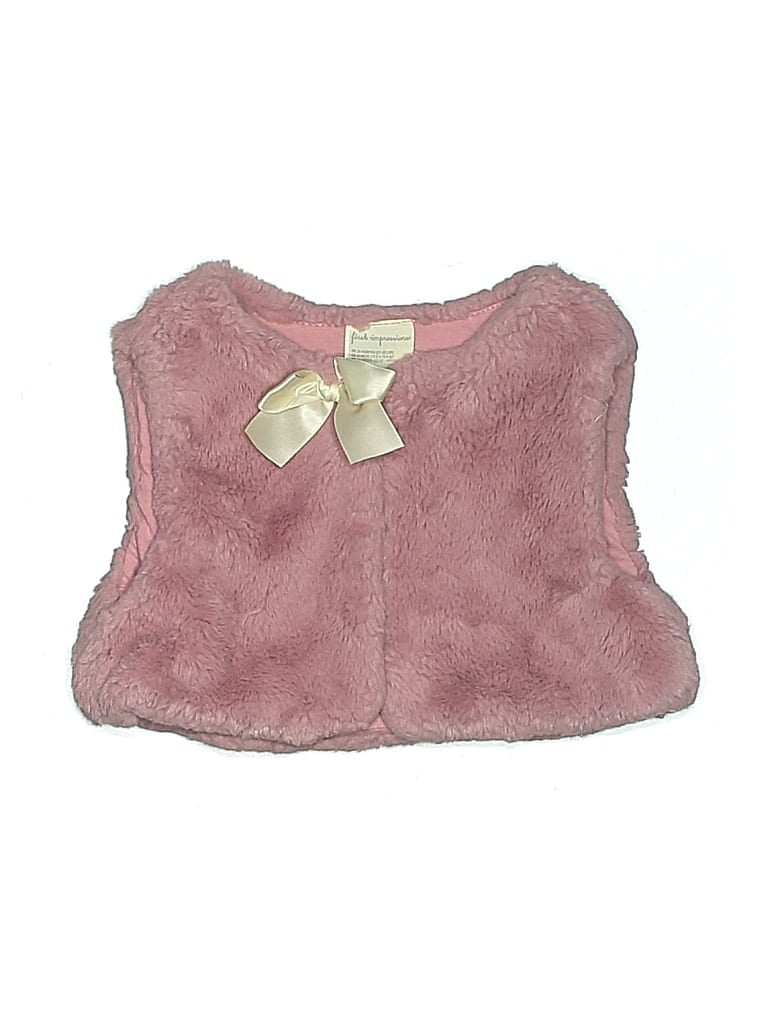 Pre-owned First Impressions Kids' Faux Fur Vest In Pink