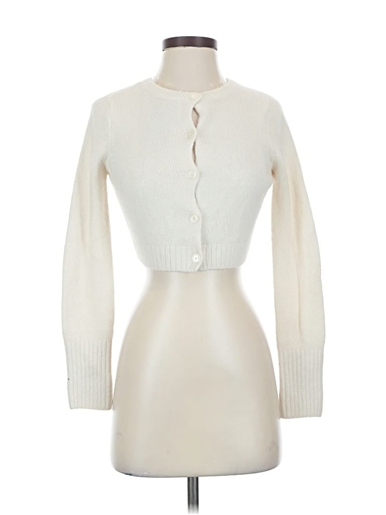 Pre-owned Kimchi Blue Cardigan Sweater In White