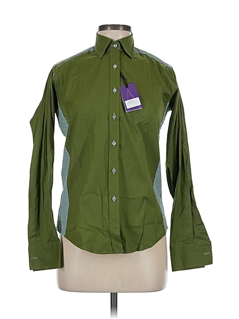 Pre-owned Assorted Brands Long Sleeve Button Down Shirt In Green