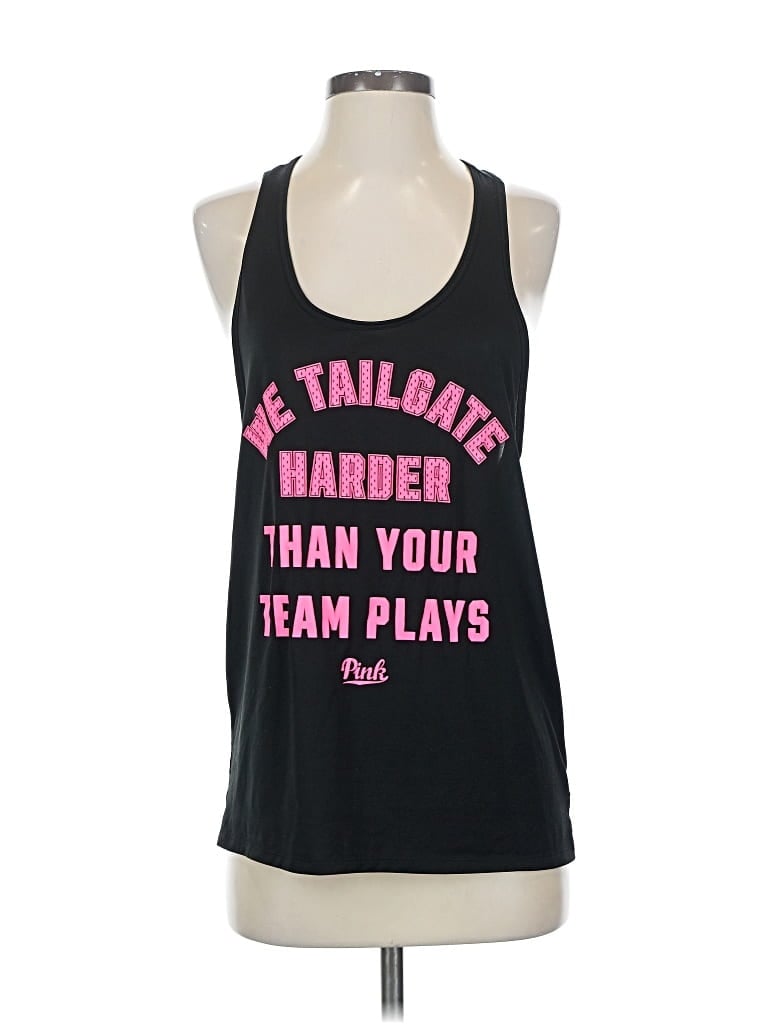 Pre-owned Victoria's Secret Pink Tank Top Black Halter Neckline Tops