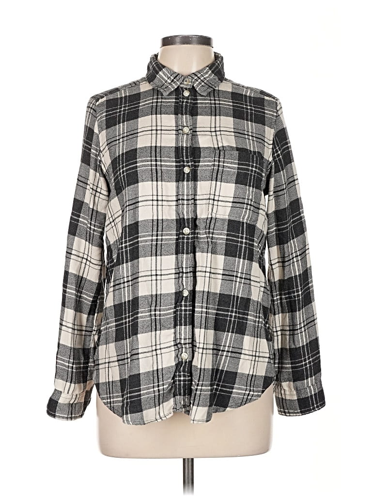 Pre-owned American Eagle Outfitters Long Sleeve Button Down Shirt In Gray