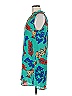 Tabitha Webb 100% Polyester Tropical Teal Casual Dress Size 6 - photo 5