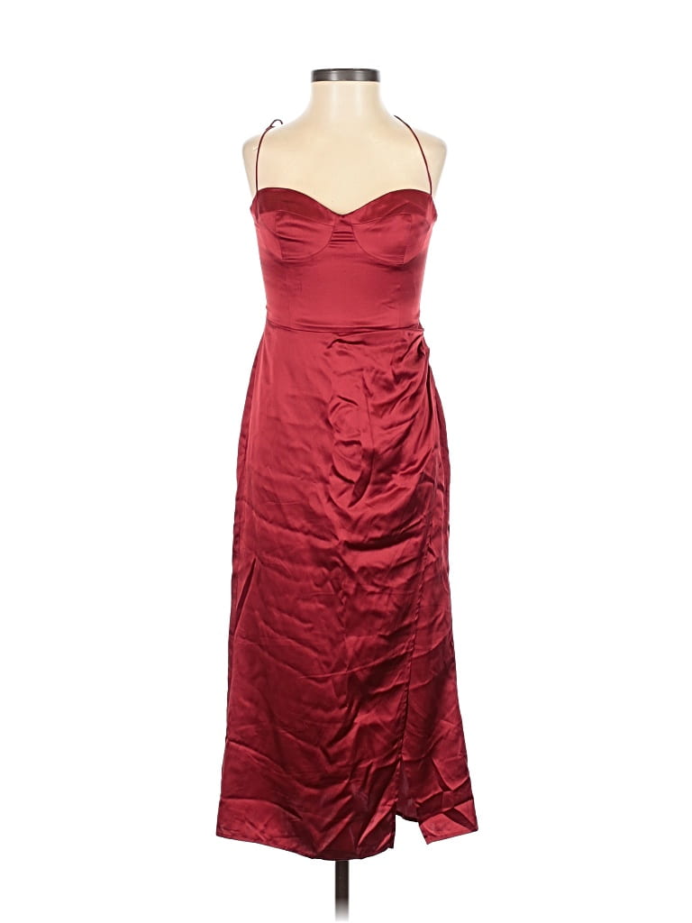 Pre-owned Reformation Cocktail Dress In Burgundy