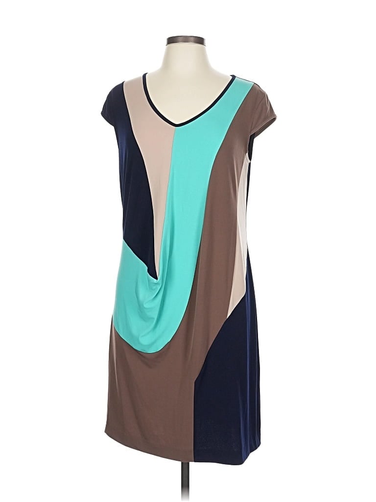 Pre-owned Suzi Chin For Maggy Boutique Casual Dress In Blue