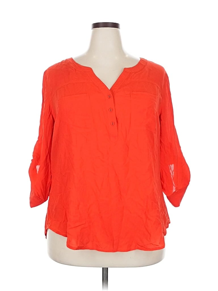 Pre-owned Torrid 3/4 Sleeve Blouse In Orange