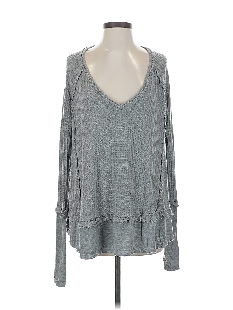 Pre-owned We The Free Long Sleeve T-shirt In Gray