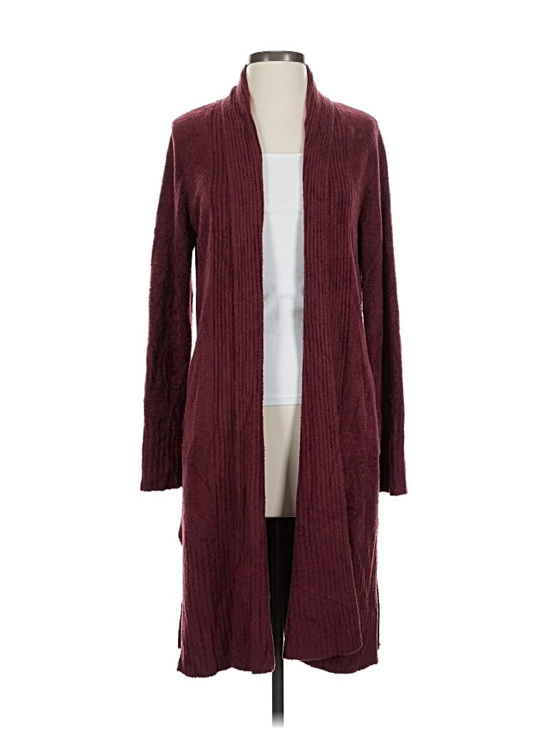 Pre-owned Barefoot Dreams Cozychic Lite Kimono In Burgundy