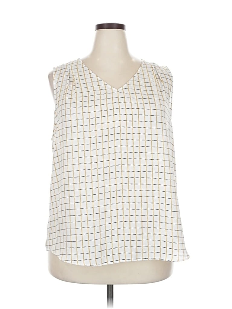 Pre-owned Banana Republic Factory Store Sleeveless Blouse In White