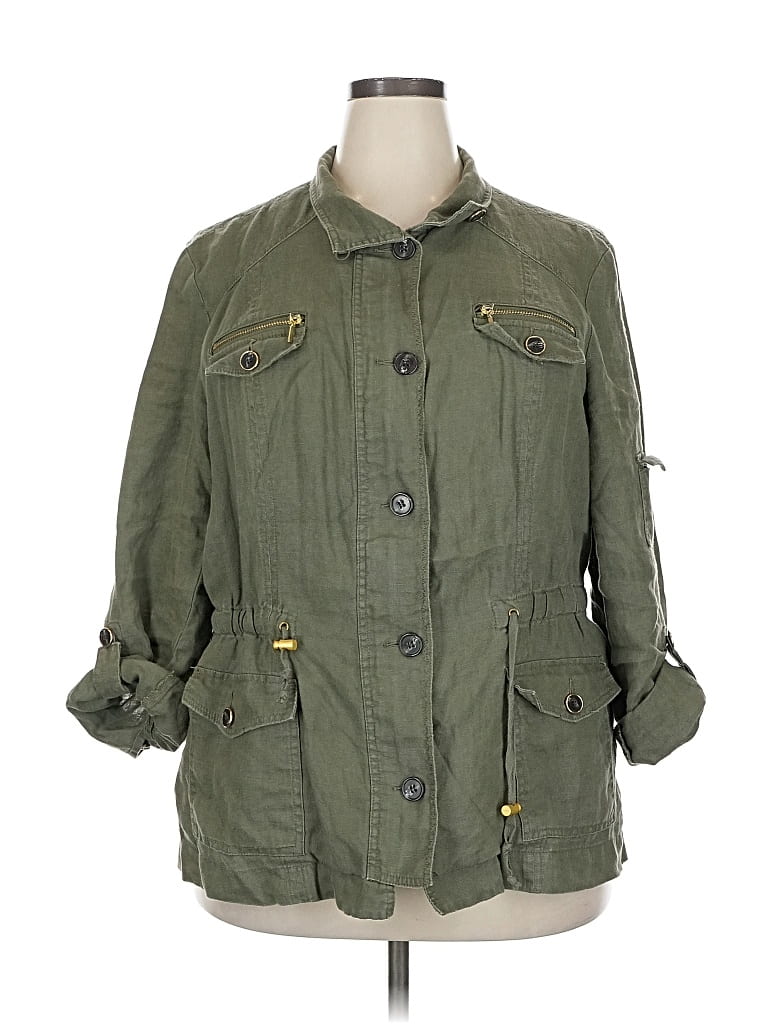 Pre-owned Inc International Concepts Cardigan Sweater In Green