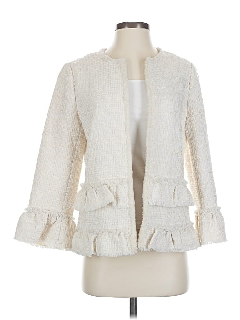 Pre-owned Ann Taylor Blazer Jacket In White