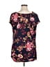 Lane Bryant Floral Burgundy Short Sleeve Blouse Size 14 - 16 Plus - photo 2