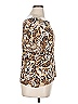 AB Studio Paisley Brown Gold Short Sleeve Blouse Size XL - photo 4