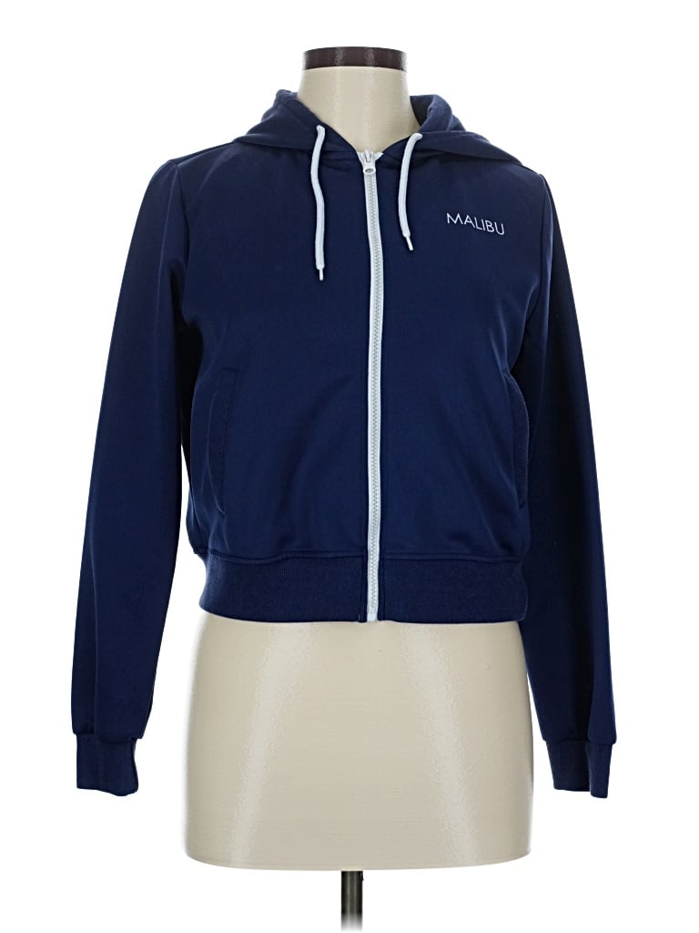 Pre-owned Forever 21 Zip Up Hoodie In Blue