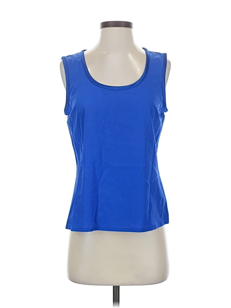 Pre-owned St John Sleeveless Top Blue Scoop Neck Tops