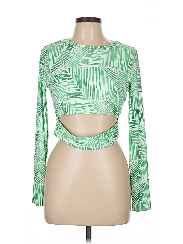 Pre-owned Calia Long Sleeve T-shirt In Green