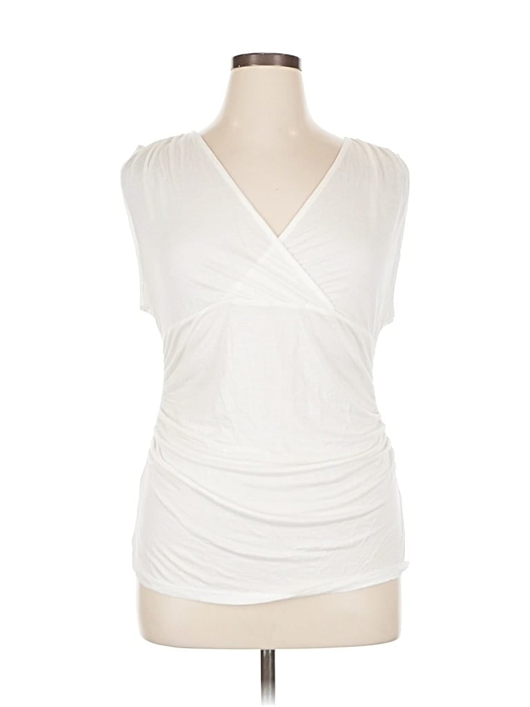 Pre-owned Ann Taylor Factory Sleeveless T-shirt In White