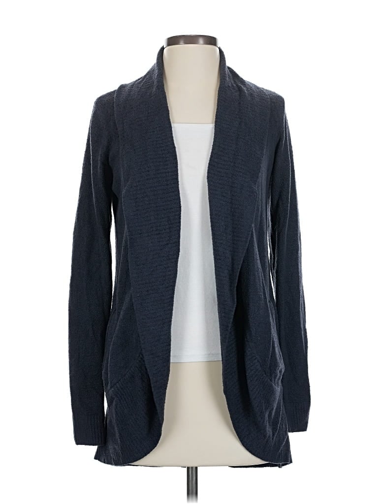 Pre-owned Barefoot Dreams Cozychic Lite Cardigan Sweater In Blue