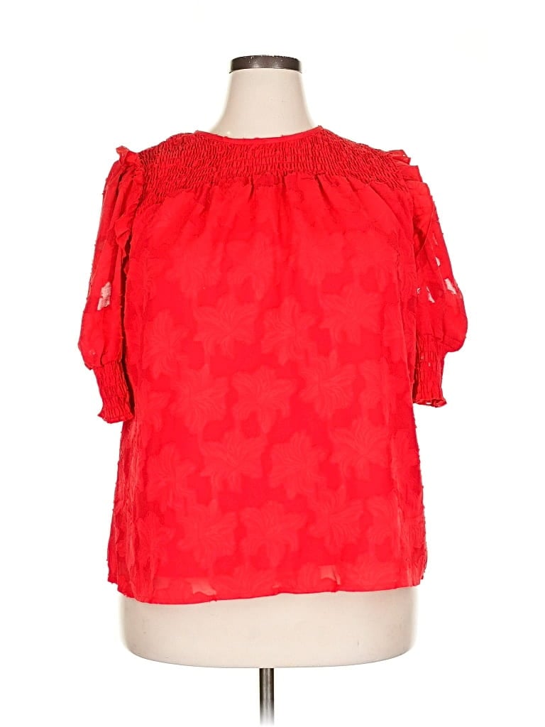 Pre-owned Dokotoo Short Sleeve Blouse In Red