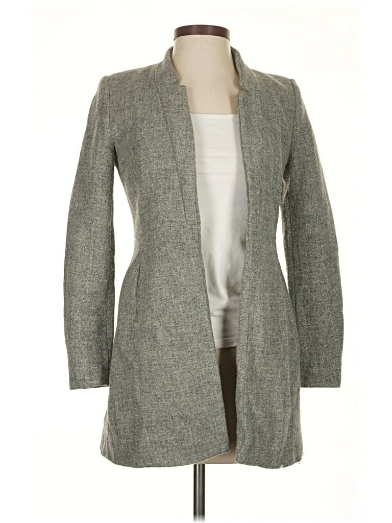 Pre-owned Zara Basic Coat In Gray