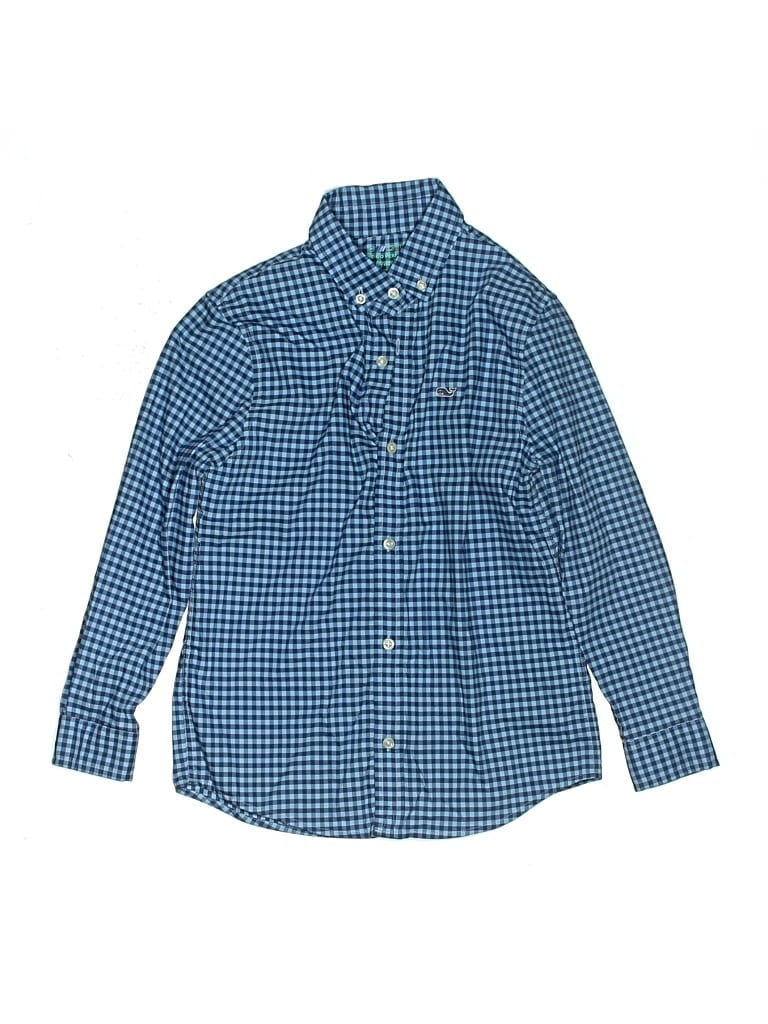 Pre-owned Vineyard Vines Kids' Long Sleeve Button Down Shirt In Blue