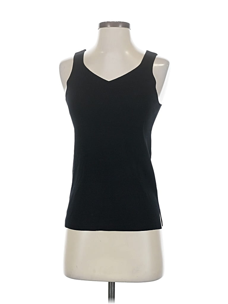Ann Taylor Sleeveless Top Black Scoop Neck Tops